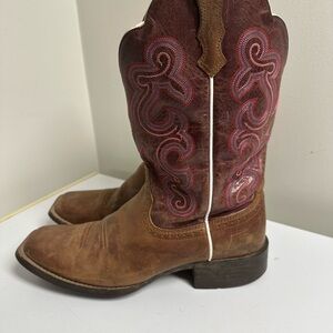 Ariat Brown and Red Heeled Western Boots